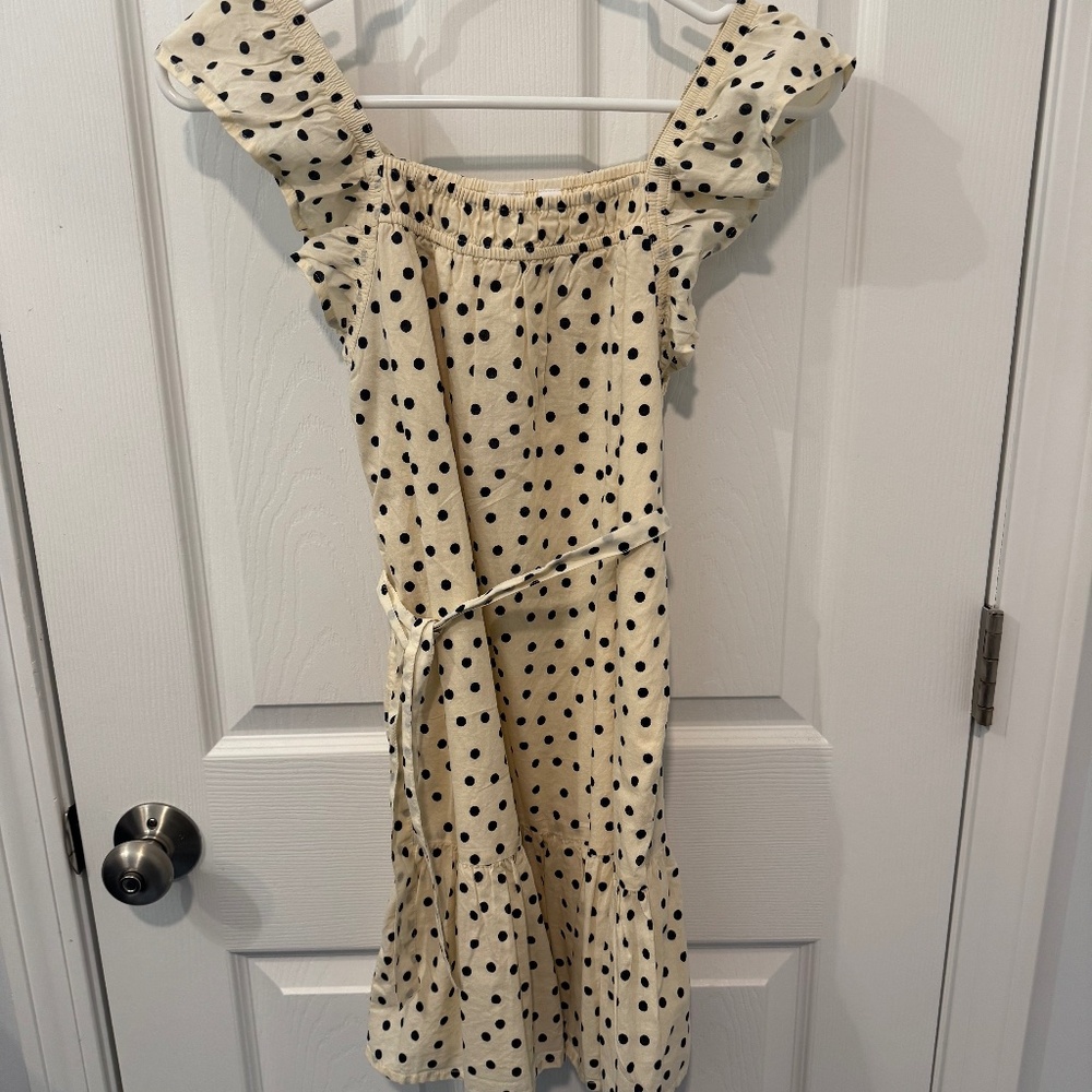 Kids Squareneck Flutter Sleeve Dress